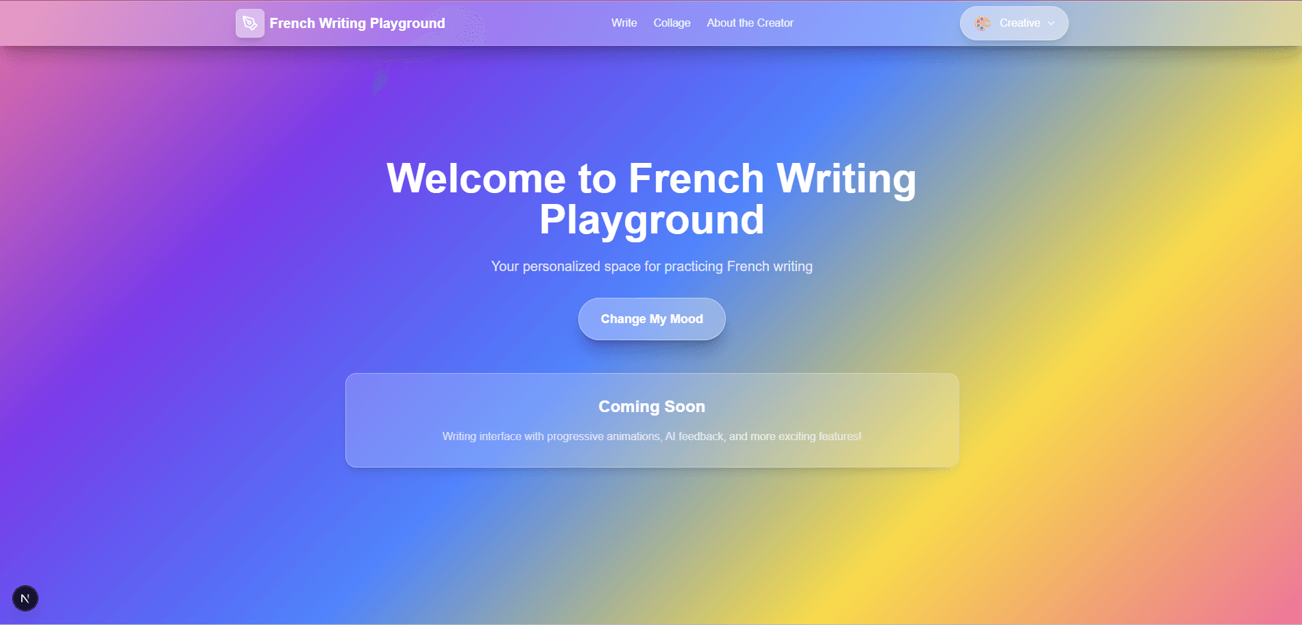 French Writing Playground Version 1.0